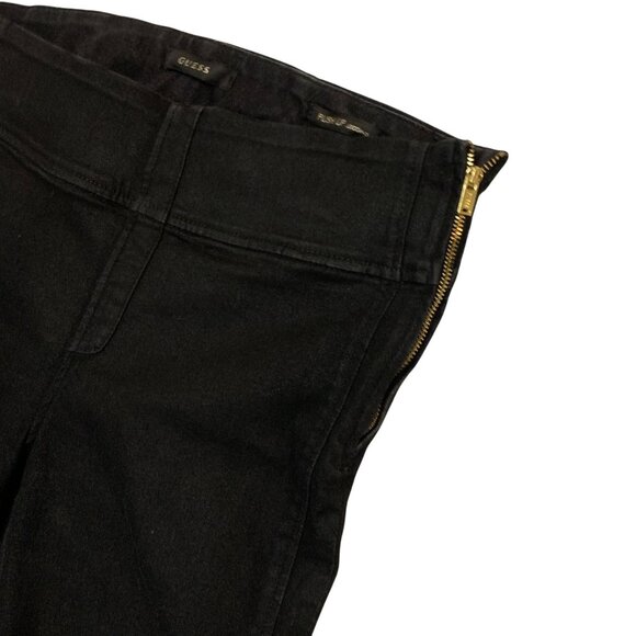 Guess Womens Black Jeans Side Zipper Lift Up Detail Waist 32' - Picture 3 of 12